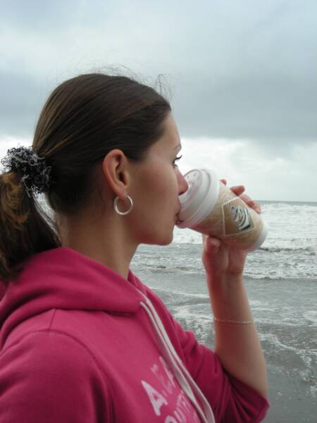 Michaela with starbucks
